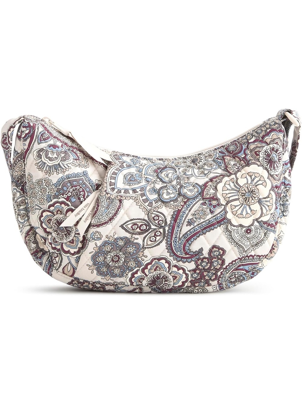 Vera Bradley Cream Paisley Kimmel Sling Bag Blue and Burgundy Accents - New